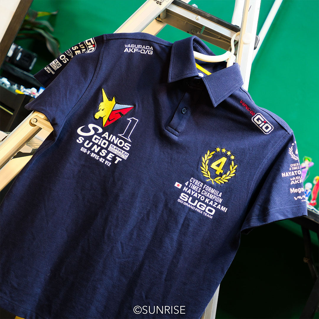 新世紀GPXサイバーフォーミュラ SIN 風見ハヤト フォータイムスチャンピオン ポロシャツ