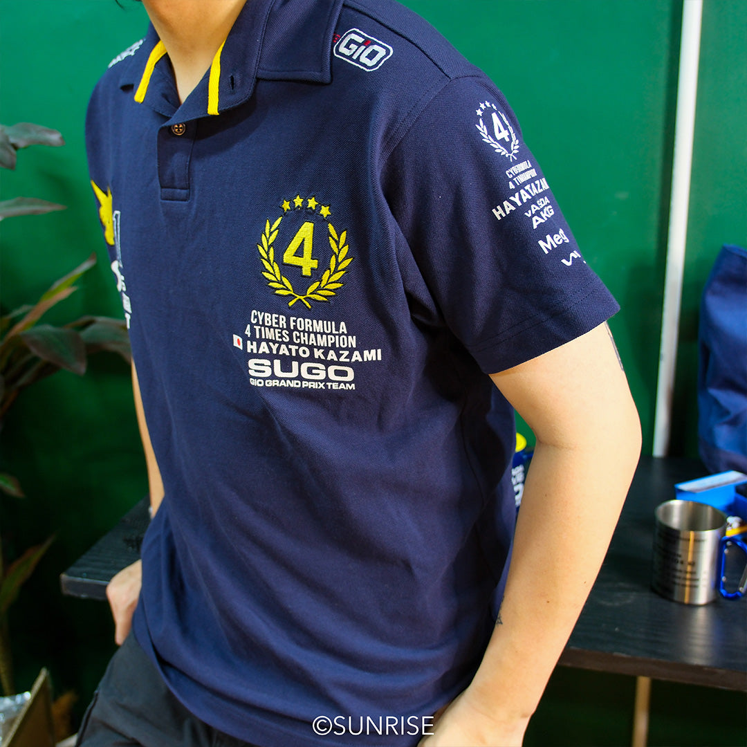新世紀GPXサイバーフォーミュラ SIN 風見ハヤト フォータイムスチャンピオン ポロシャツ